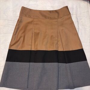 The Limited Tan, Black, and Gray A-Line Skirt